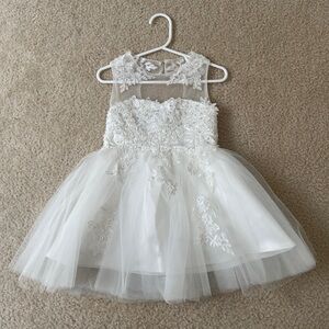 Ivory Lace Tulle Special Occasion Dress